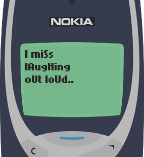Text Message 3: I miss you friend in Nokia 3310
