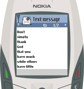 Text Message 12: Be a blessing to someone in Nokia 6600