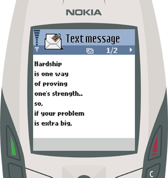 Text Message 15: Hardship is one way of proving one’s strength in Nokia 6600