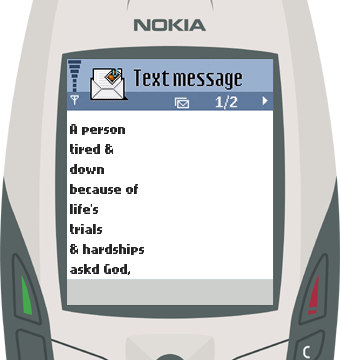 Text Message 17: Why so many hills and mountains to climb in life? in Nokia 6600