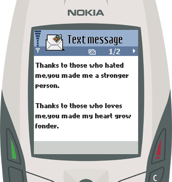 Text Message 18: Thanks to those who… in Nokia 6600