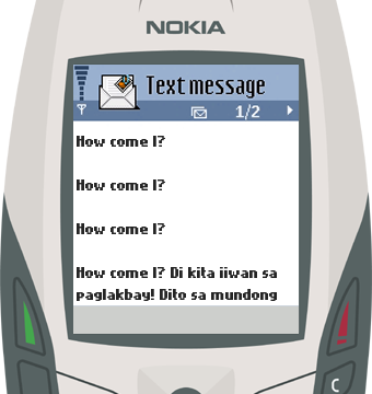 Text Message 27: How come I? in Nokia 6600