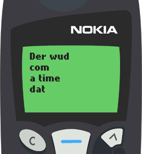 Text Message 36: When we have to stop loving someone in Nokia 5110