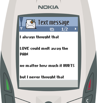 Text Message 38: Pain could melt away the love in Nokia 6600