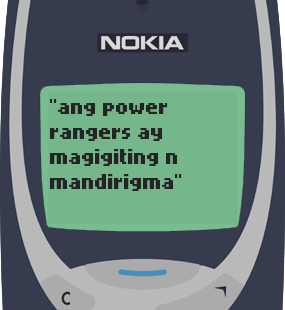 Text Message 39: Power Rangers, magigiting na mandirigma in Nokia 3310
