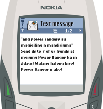 Text Message 39: Power Rangers, magigiting na mandirigma in Nokia 6600
