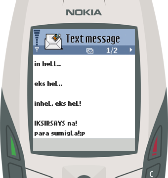 Text Message 40: In hell, eks hell in Nokia 6600