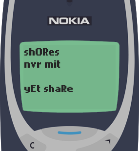 Text Message 48: Shores never meet in Nokia 3310