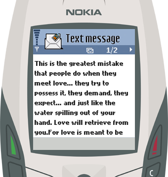 Text Message 51: Love is meant to be free in Nokia 6600