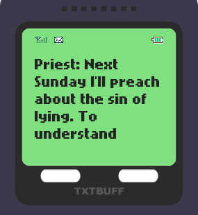 Text Message 61: Sin of lying in TxtBuff 2000