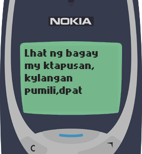 Text Message 62: Kailangan pumili in Nokia 3310