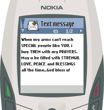 Text Message 68: When my arms can’t reach you in Nokia 6600