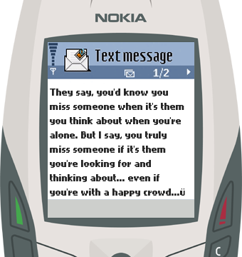 Text Message 71: When you truly miss someone in Nokia 6600