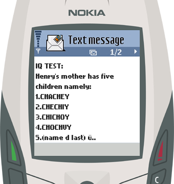 Text Message 1912: Henry’s mother in Nokia 6600