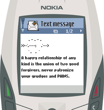 Text Message 2291: The union of two good forgivers in Nokia 6600
