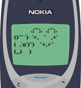 Text Message 174: Just sending a warm heart in Nokia 3310