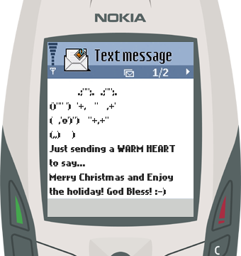 Text Message 174: Just sending a warm heart in Nokia 6600