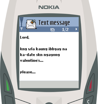 Text Message 2886: Kung walang ka-date ngayong Valentines in Nokia 6600