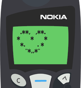 Text Message 2937: Valentines Day heart in Nokia 5110