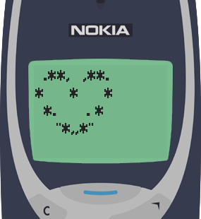 Text Message 2937: Valentines Day heart in Nokia 3310