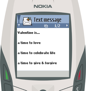 Text Message 2939: Valentine is… in Nokia 6600