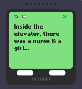 Text Message 4440: Inside the elevator in TxtBuff 2000