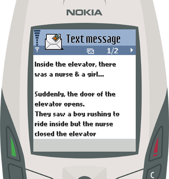 Text Message 4440: Inside the elevator in Nokia 6600