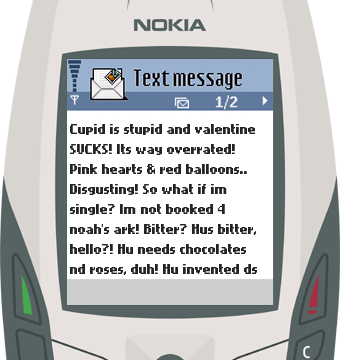 Text Message 366: Happy Anti-Valentines Day in Nokia 6600