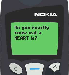 Text Message 774: Do you know what a heart is? in Nokia 5110