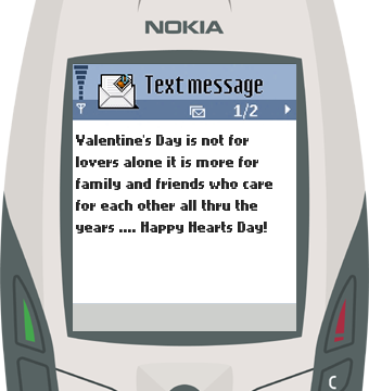 Text Message 9773: Valentine’s Day is not for lovers alone in Nokia 6600